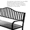 Gardenised Outdoor Powder Coated Steel Park Bench, Garden Bench with Pop Up Middle Table, Lawn Decor Seating Bench for Yard, Patio, Garden, Balcony, and Deck QI003461L - alternate 7